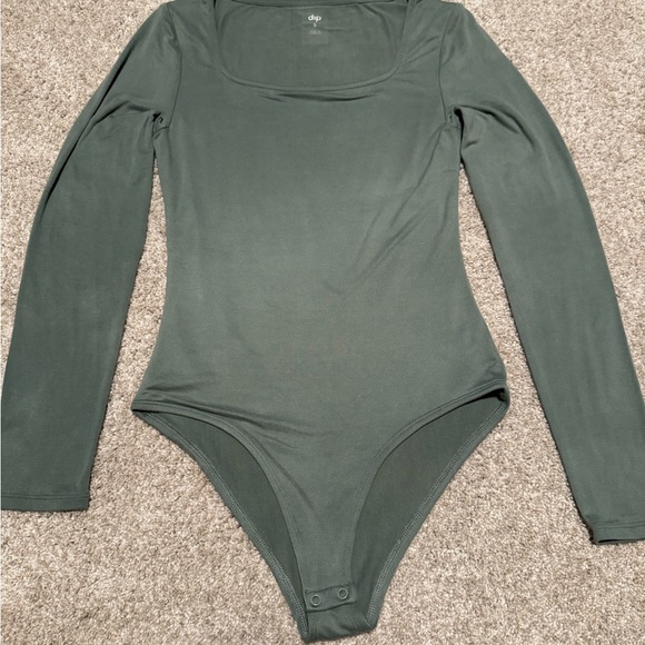 dip Tops - Olive Long Sleeve Bodysuit